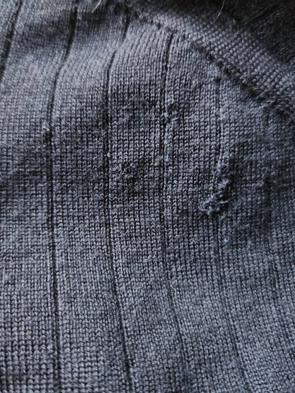 Tory Burch Navy Merino Wool & Tweed Long Sleeve Sweater - M - Picture 6 of 8